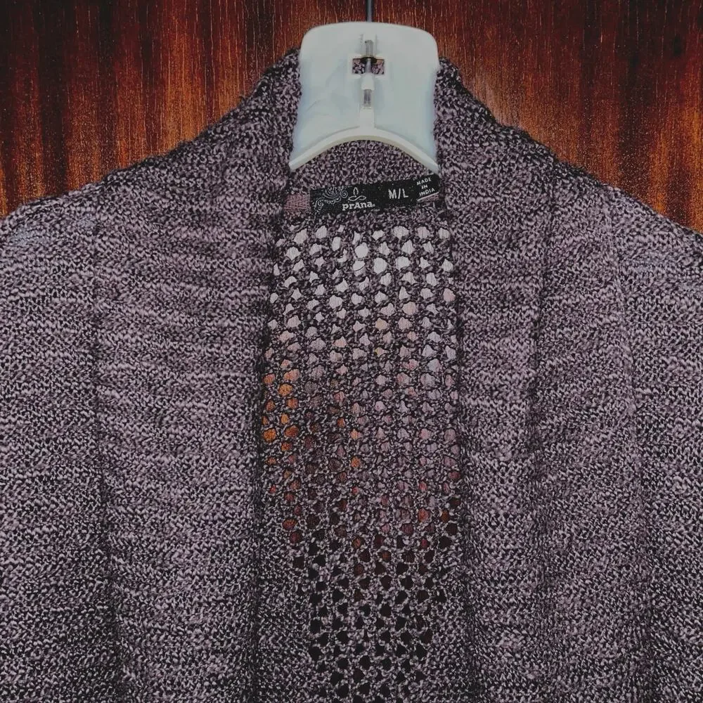 Prana gray medium large oversized knit cardigan sweater
